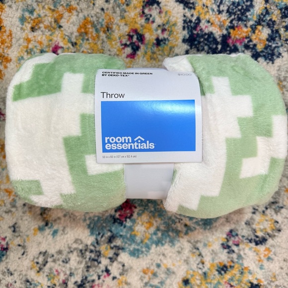 Room Essentials Other - Room Essentials Mint Green and White Throw Blanket
